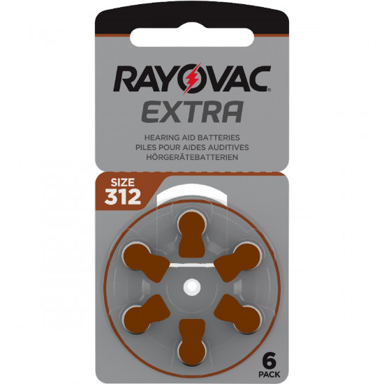 Μπαταρίες Ακουστικών Βαρηκοΐας Rayovac 312 Extra Advanced 1.45V Τεμ. 6 21011