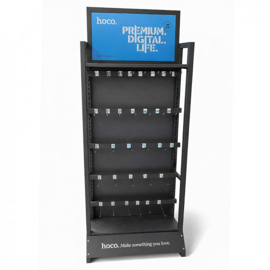 Stand Hoco HN12 S Επιδαπέδιο Σιδερένιο Γκρι (60x30x174 cm)  30 Γάντζων 51452
