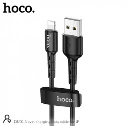 Καλώδιο σύνδεσης Hoco. DU01 Novel USB σε Lightning 2.4A για Φόρτιση και Μεταφορά Δεδομένων Μαύρο 1m 45850