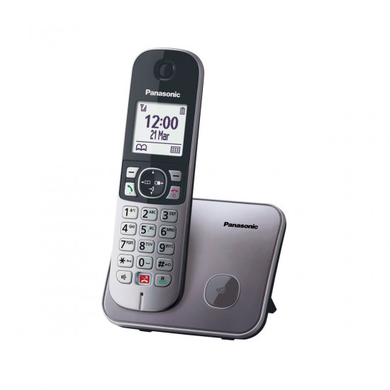 Ασύρματο Ψηφιακό Τηλέφωνο Panasonic KX-TG6851GRM Γκρί με Δυνατότητα Λειτουργίας σε Διακοπή Ρεύματος, Μεγάλη Οθόνη και Ανοιχτή Ακρόαση 32637