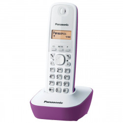 Ασύρματο Ψηφιακό Τηλέφωνο Panasonic KX-TG1611GRF Λευκό-Μώβ με Αναγνώριση Κλήσης, Λειτουργία Αφύπνισης και Φωτιζόμενη Οθόνη 02808