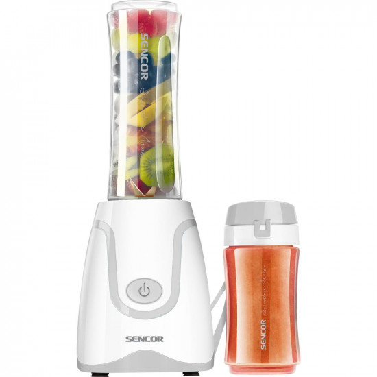Μπλέντερ Smoothie Maker Sencor SBL 2210WH 500W Λεπίδες Τιτανίου με Δυο Παγούρια 600ml και 300ml Λευκό 42153