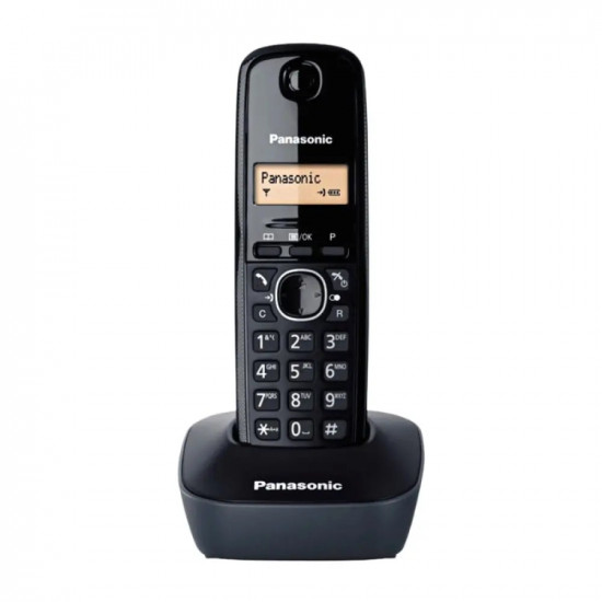 Ασύρματο Ψηφιακό Τηλέφωνο Panasonic KX-TG1611GRH Μαύρο με Αναγνώριση Κλήσης, Λειτουργία Αφύπνισης και Φωτιζόμενη Οθόνη 02809