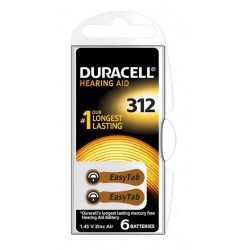 Μπαταρίες Ακουστικών Βαρηκοΐας Duracell 312 Activair 1,45V Τεμ. 6 21713
