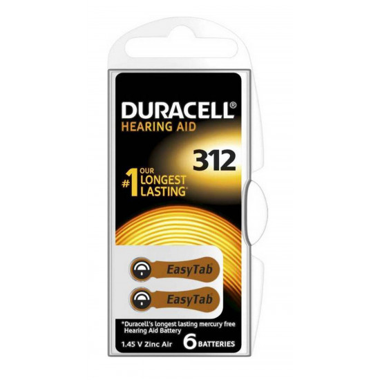 Μπαταρίες Ακουστικών Βαρηκοΐας Duracell 312 Activair 1,45V Τεμ. 6 21713