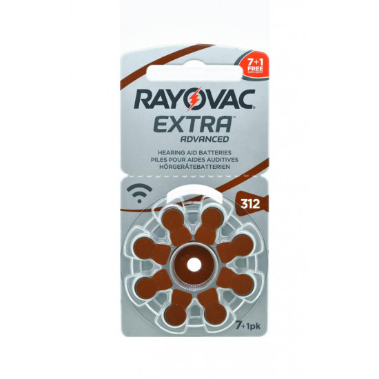 Μπαταρίες Ακουστικών Βαρηκοΐας Rayovac 312 Extra Advanced 1.45V Τεμ. 8 23172