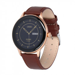 Smartwatch Maxcom FW48 Vanad Satin IP67 200mAh με 1.32” AMOLED Ecoleather Band Gold Satin 40726