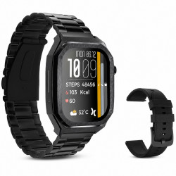 Smartwatch Maxcom FW65 Iron S 1.95” Amoled IP68 400mAh με Έξτρα Λουράκι Μαύρο 52031