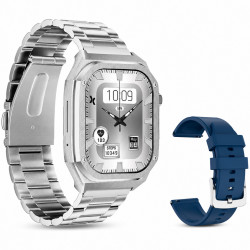 Smartwatch Maxcom FW65 Iron S 1.95” Amoled IP68 400mAh με Έξτρα Λουράκι Ασημί 52032