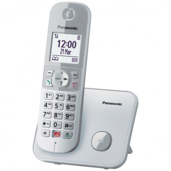 Ασύρματο Ψηφιακό Τηλέφωνο Panasonic KX-TG6851 EU  με Μεγάλη Οθόνη και Ανοιχτή Ακρόαση Ασημί 32478