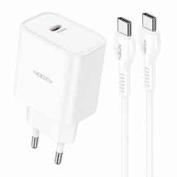 Φορτιστής Ταξιδίου Noozy Core C21 PD25W με Καλώδιο USB-C σε USB-C 1m Λευκό 49929