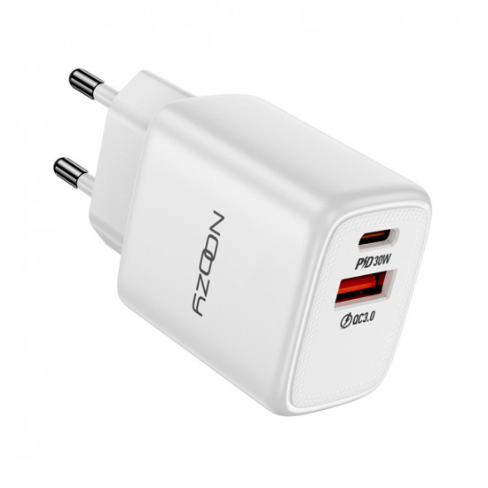Φορτιστής Ταξιδίου Noozy Rogue E35 PD30W+QC3.0 USB-C Max PD 30W USB-A Max 18W Λευκό 49935