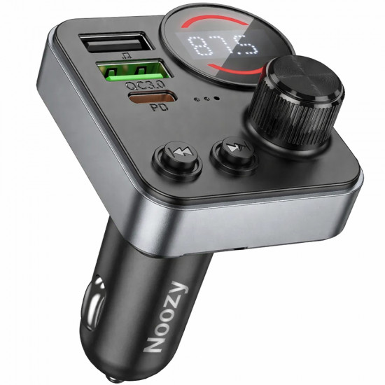 Bluetooth FM Transmitter Noozy E90 Boost 48W PD30W+QC3.0 2xUSB-A 1xUSB-C και microSD slot 49959
