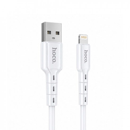 Καλώδιο σύνδεσης Hoco. DU01 Novel USB σε Lightning 2.4A για Φόρτιση και Μεταφορά Δεδομένων Λευκό 1m 51484
