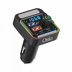 Osio OFT-4260BT Μαύρο FM transmitter και φορτιστής αυτοκινήτου με Bluetooth, USB Type-A, 2 Type-C, LED, Handsfree και θύρα δίσκου U – 54W