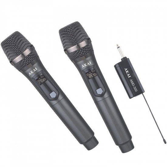 Akai AMD-300 Σετ 2 ασύρματων μικροφώνων 204.5 - 213.5 MHz