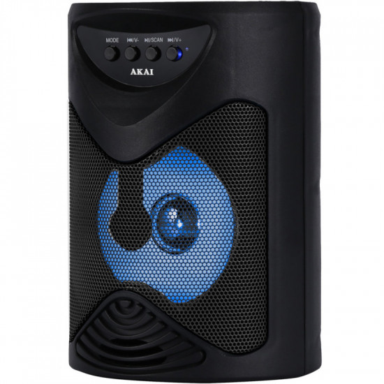 Akai ABTS-704 Φορητό ηχείο Bluetooth karaoke με USB, TWS, LED, micro SD, AUX και είσοδο μικροφώνου – 5 W