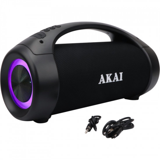 Akai ABTS-55 Αδιάβροχο φορητό ηχείο Bluetooth με TWS, USB, LED, Aux-In και hands free – 50W