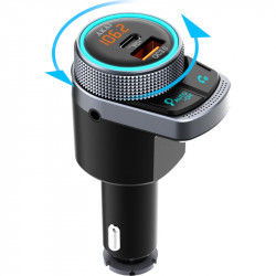 Akai FMT-80BT FM transmitter και φορτιστής με Bluetooth, USB Type-A, Type-C, LED και Hands Free με noise cancellation-38W