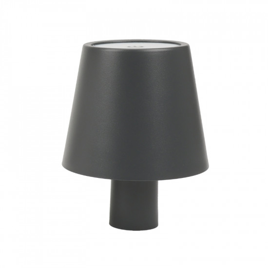 AddLiving 3231 Γκρι μεταλλικό φωτιστικό μπουκαλιού LED επιτραπέζιο και επαναφορτιζόμενο 9cm με IP44 και ρύθμιση φωτεινότητας 2800Κ/4500Κ/6000Κ