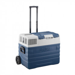 First Austria FA-5171 Τροχήλατο μπλε φορητό ηλεκτρικό ψυγείο θερμαντήρας με συμπιεστή, Bluetooth, USB-Out και οθόνη LED 12V/24V-43L καθαρά