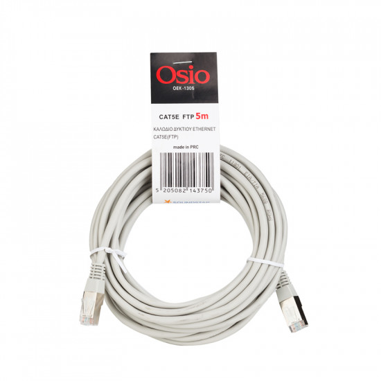 Osio OEK-1305 Kαλώδιο δικτύου Εthernet Cat5e (FTP) RJ45 σε RJ45 5m