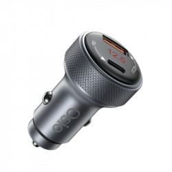 Osio OTU-6038 Ανθρακί ταχυφορτιστής αυτοκινήτου με USB-A και Type-C-38W