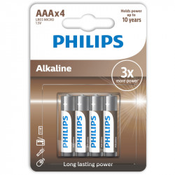 Philips LR03A4B/GRS Αλκαλικές μπαταρίες υψηλής απόδοσης 4 τμχ AAA