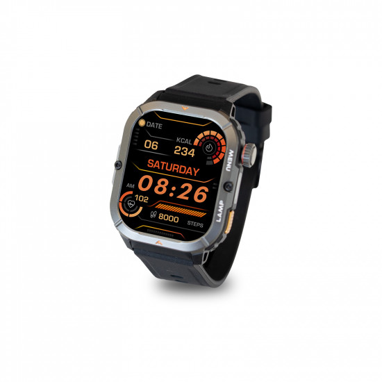 AGM Legion 3 – Rugged Smartwatch AMOLED 1.95” με 5ATM/IP68 (50m), Bluetooth Κλήσεις & Φακό LED (500mAh)