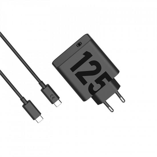 Motorola SJMC1252 Μαύρος ταχυφορτιστής Type-C με GanFast τεχνολογία φόρτισης και καλώδιο 1μ. Type-C σε Type-C-125W