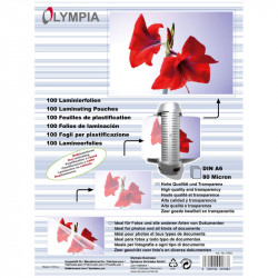 Olympia 9168 Φύλλα πλαστικοποίησης για Α6 σε κουτί 80 microns 100 τμχ