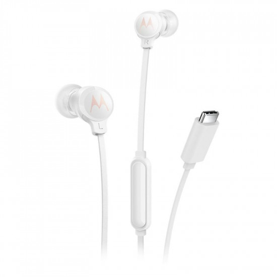 Motorola Earbuds 3C-S Λευκά In ear ακουστικά ψείρες USB-C handsfree με καλώδιο 1.2μ.
