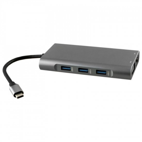 NSP N17 USB-C Hub 10 σε 1 (8340277) Type-C σε VGA με Audio, RJ45, PD, SDXC/SD 3.0, 3 USB 3.0, HDMI 4K