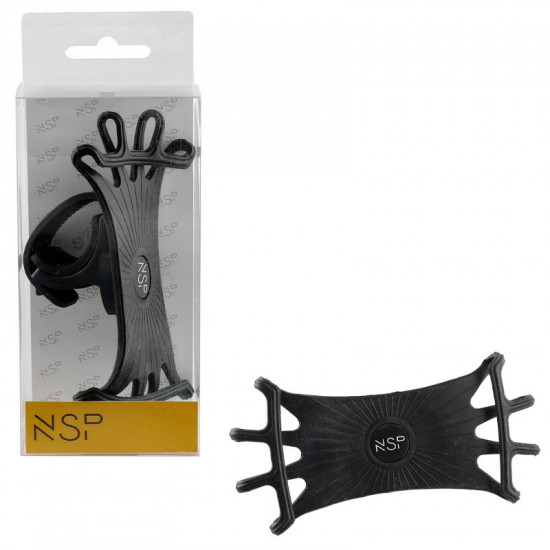 NSP Universal Μαύρη Βάση σιλικόνης (8253447) για στήριξη κινητών/GPS σε ποδήλατο/μηχανή 360°, 4.0″-7.0″