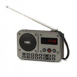 Οsio OPR-3020 Γκρι ψηφιακό φορητό ραδιόφωνο με Bluetooth, AUX, USB, FM, κάρτα TF, REC-5W