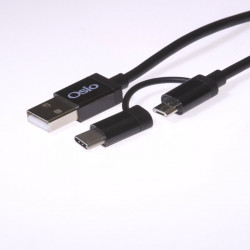 Osio OTU-495B Καλώδιο USB σε micro USB & USB TYPE C με αντάπτορα – 1 m