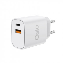 Osio OTU-5904W Διπλός φορτιστής κινητού με USB Type-C και USB Type-A – 20W