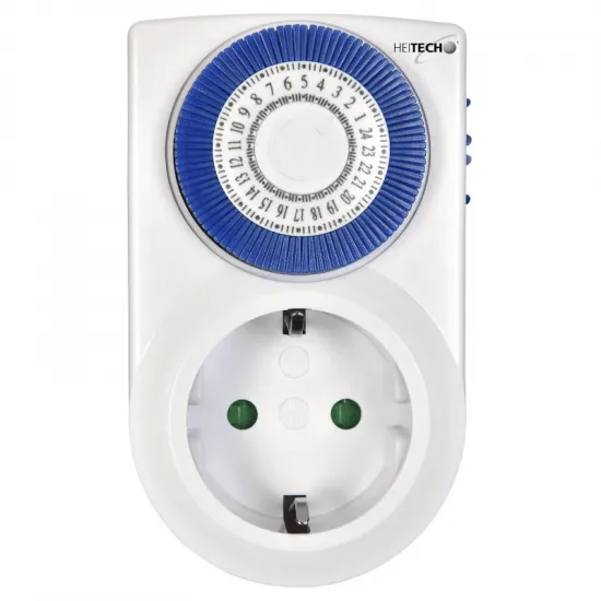 Heitech 04003635 Ημερήσιος Χρονοδιακόπτης Πρίζας Mini 24h (48 ρυθμίσεις) 3500W
