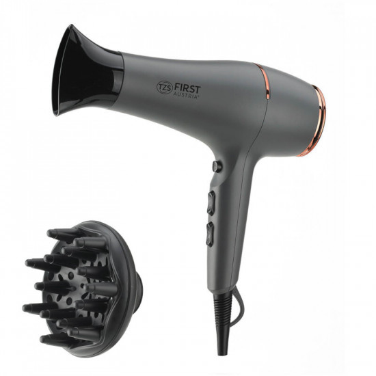 First Austria FA-5654-7-GR Πιστολάκι μαλλιών με ιονισμό, 2 ταχύτητες και 3 επίπεδα θερμοκρασίας 2200 W