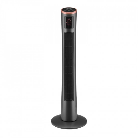 First Austria FA-5560-5-GR Μαύρος ανεμιστήρας πύργος δαπέδου με οθόνη αφής 3 ταχυτήτων ύψους και τηλεχειριστήριο 102cm 40W