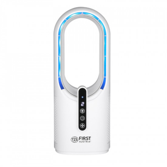 First Austria FA-5552-WI Επιτραπέζιος ανεμιστήρας επαναφορτιζόμενος χωρίς πτερύγια με 3 ταχύτητες και φως 7 χρωμάτων