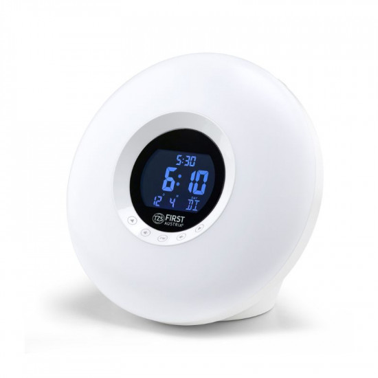 First Austria FA-2419-1 Ψηφιακό ξυπνητήρι-φωτιστικό με ραδιόφωνο, 8 φωτισμούς και 6 φυσικούς ήχους