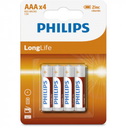 Philips R03L4B/GRS Μπαταρίες μεγάλης διάρκειας ζωής Zinc-Chloride 4 τμχ AAA