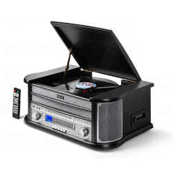 Akai ATT-350CC – Ρετρό Πικάπ 3 Ταχυτήτων με CD, Κασέτα, AM/FM, Bluetooth & USB Recording (2×4W)