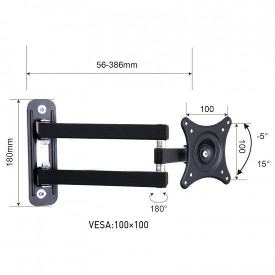Osio OSM-7832 Βάση τηλεόρασης 10″ – 24″ VESA 100 x 100