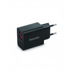 Philips DLP4325AB/GRS – Φορτιστής Τοίχου GaN με USB-C PD 20W & USB-A 18W (Μαύρος)