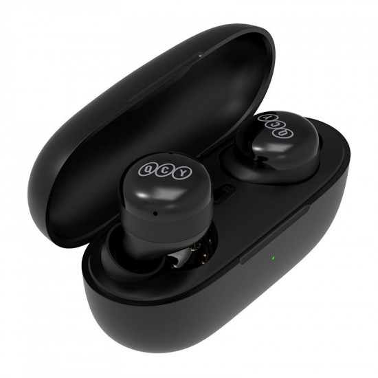 QCY T17 TWS BLACK 6mm dynamic driver-mic noise cancel. Music time: 4h. Calling time: 3,5h. Bluetooth