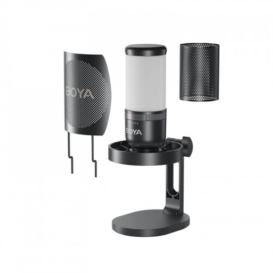 BOYA BY-K3 USB RGB Microphone Supercardioid w. shockmount (2 zones RGB)