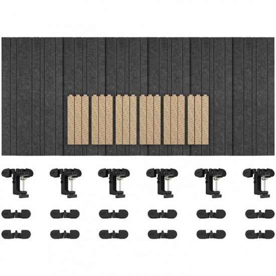 Streamplify ACOUSTIC PANEL - 6 Pack, grey 60x30cm, 12mm -20db noise reduction