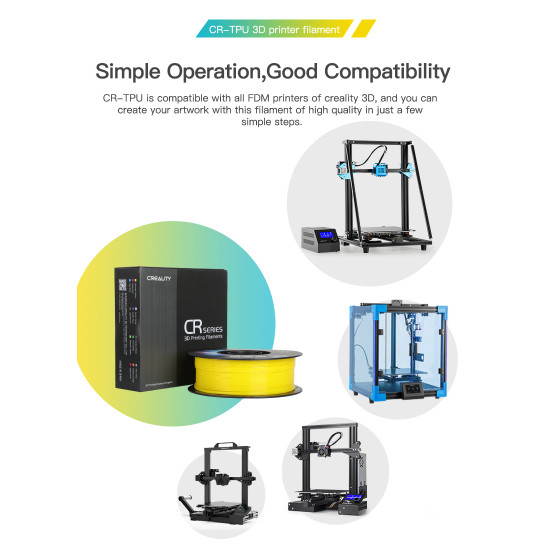 Creality HR-TPU Blue 3d Printer Soft Adhesive material Filament 1kg 1.75 (3301040039)